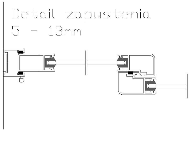 Rámový sýstém - detail zapustenia